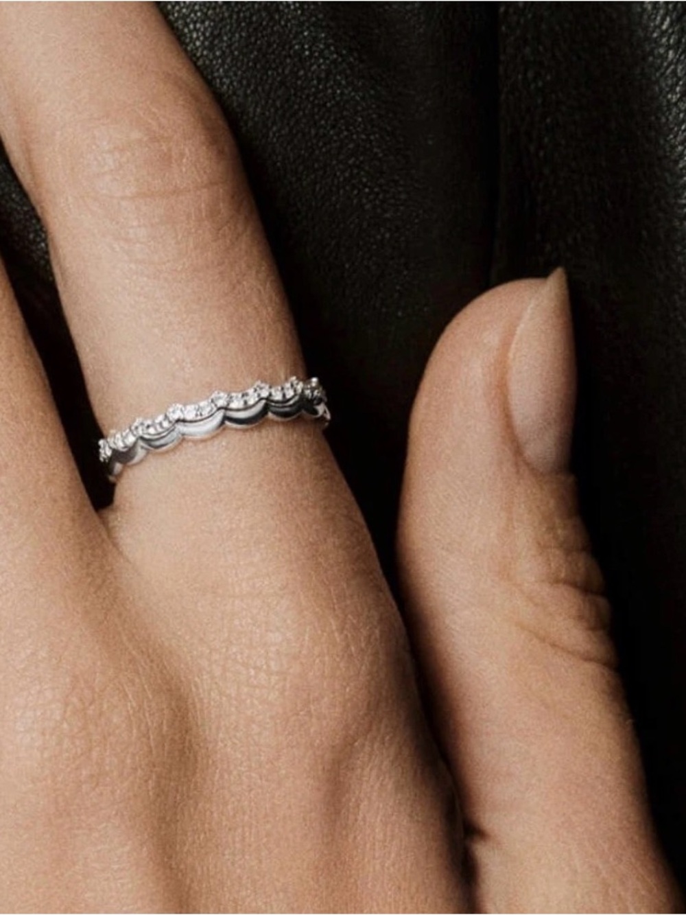 Mejuri Slim Charlotte Stacker Set Silver Ring NEW size 10